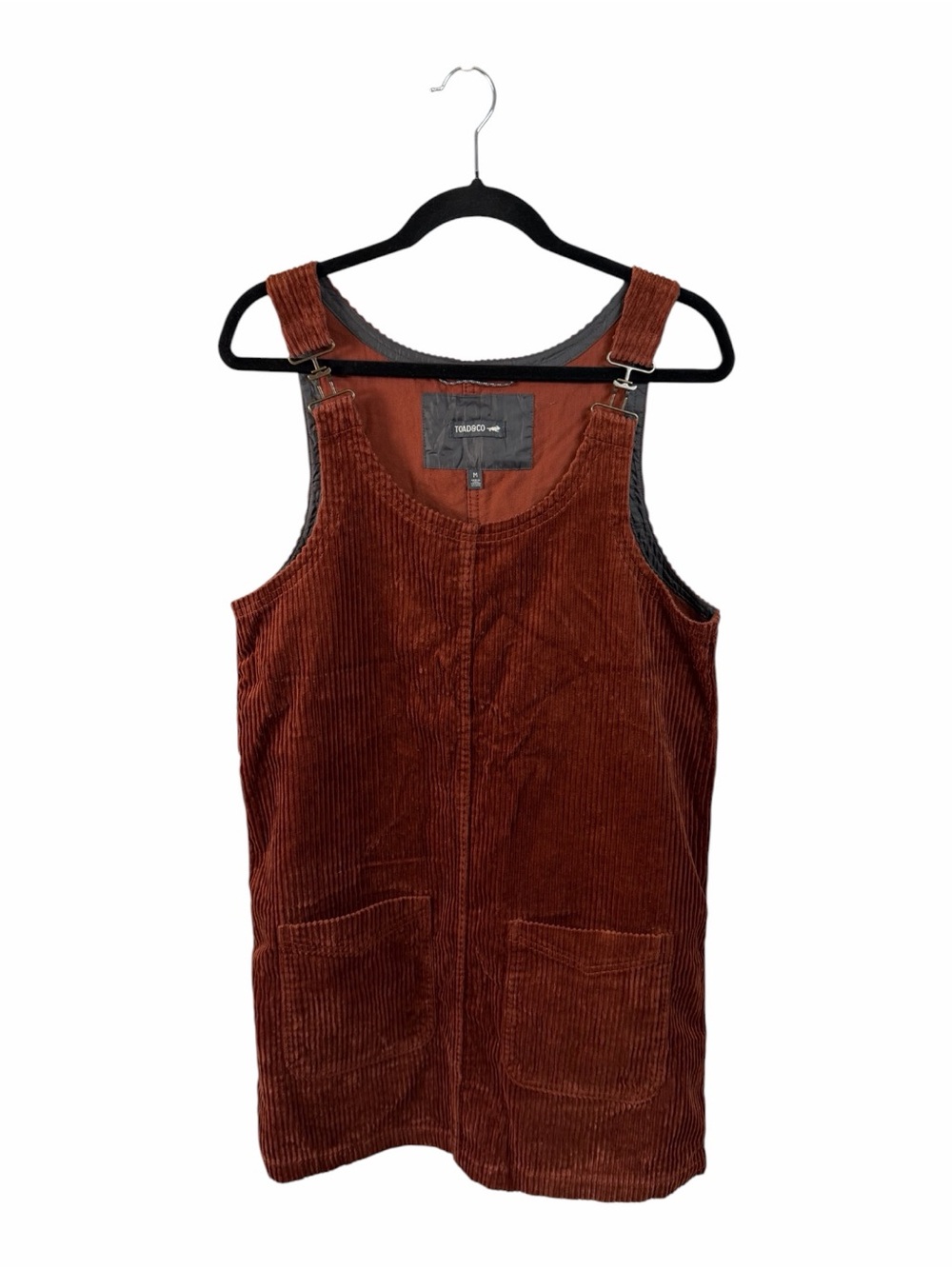 Toad&Co Women’s Brown Corduroy Overall Dress Size Medium - Picture 2 of 8